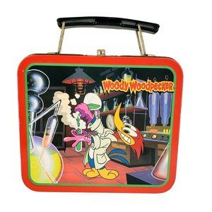 Woody Woodpecker Mini Lunchbox Tin Box 1997 Walter Lantz Scientist Retro Vintage